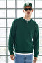 Men's Trendy Striped Zippered Green Knit Sweater