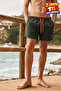 Men's Loose Lined Zippered Trendy Khaki Swim Shorts