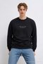 Men's Premium Cotton Loose Black Printed Sweatshirt - 3