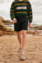 Men's Regular Lace-Up Casual Black Basic Shorts - 4