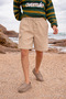 Men's Low Waist Premium Cargo Pocket Beige Linen Shorts - 3