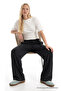 Women's Summer Comfortable Black Linen Trousers with Elastic Waist - 6