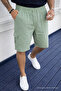 Men's Daily Trend Loose Cargo Pocket A.Green Linen Shorts - 2