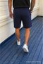 Men's Stylish Elastic Waist Loose Basic Navy Blue Shorts with Pockets - 6