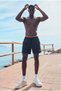 Men's Zippered Pocket Jogger Summer T-Shirt Black Sea Shorts - 4