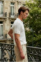 Men's Summer Short Sleeve Textured Cream Polo Collar T-Shirt - 4