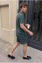 Men's Linen Polo Collar Shirt Lace-Up Summer Shorts Khaki Two-Piece Set - 2