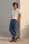 Men's Summer Comfort Blue Cargo Linen Trousers - 6
