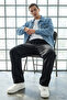 Men's Casual Jogger Black Baggy Linen Trousers - 3