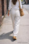 Women's Relax Fit Summer Loose White Linen Trousers - 6