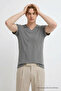 Men's Casual Comfortable Smoked V-Neck T-Shirt - 2