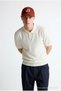 Men's Premium Comfort Textured Cream Polo Neck t Shirt