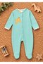 Baby Girl Baby Boy Patterned 3-Piece Jumpsuit Set with Booties Newborn Clothing Set 3-6-9 Months - 2