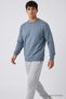 Men's Basic Long Loose Indigo Knit Sweater - 4
