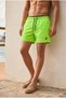 Men's Trendy Green Swim Shorts with Loose Lining and Zipper - 2