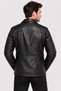 Gomez Genuine Leather Men's Black Punto Stitched Jacket - 3