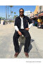 Men's High Waist Casual Elastic Black Linen Trousers - 3