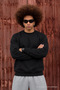 Men's Cotton Anti-Pilling Loose Black Knit Sweater - 6
