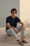 Men's Summer Comfort Gray Cargo Linen Trousers - 5