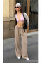 Women's Summer Jogger Cream Ayrobin Linen Trousers - 2