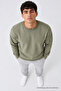 Men's Basic Long Loose Khaki Knit Sweater - 4
