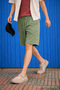 Men's Premium Green Linen Shorts with Plenty of Cargo Pockets - 4