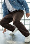 Men's Casual Jogger Brown Baggy Linen Trousers - 5
