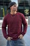 Men's 95% Cotton Anti-Pilling Burgundy Knit Sweater