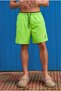 Men's Comfort Fit Lightweight Quick Dry Zipper Pocket Green Swim Shorts - 3