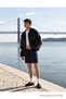 Men's Comfort Fit Elastic Waist Navy Blue Basic Shorts - 4