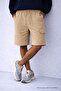 Men's Casual Summer Beige Linen Shorts with Cargo Pockets - 2