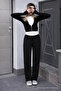 Women's Summer Regular Wide-Leg Black Linen Trousers