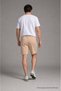 Men's Cotton Basic Beige Shorts with Elastic Waist and Pockets - 6