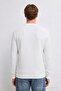 Men's Striped Zippered White Knitwear Winter Sweater - 5