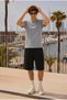 Men's Trend Crew Neck Comfortable Basic Anthracite T-Shirt - 4