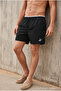 Men's Trendy Summer Swim Shorts with Elastic Waist, Black - 2