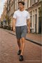 Men's Regular Lace-Up Casual Smoked Basic Shorts - 4