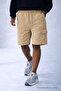 Men's Casual Summer Beige Linen Shorts with Cargo Pockets - 4