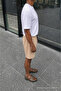 Men's Premium Jogger Relax Fit Beige Short Combed Cotton Shorts - 2
