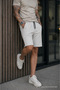 Men's Regular Fit Pocketed Lace-Up Waist Open Basic Shorts - 3