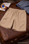Men's Stylish Trendy Beige Linen Shorts with Loose Cargo Pockets - 2