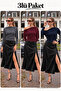 Women's Boat Neck Basic Slim Blouse 3-Piece Set