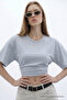 Women's Casual Bat Sleeve 3-Piece Tight Crop Blouse - 6