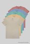 Men's 5-Pack Crew Neck 100% Cotton T-Shirt Powder-Ice-Blue-Cagla-Beige-Grey