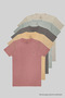 Men's 5-Pack Crew Neck 100% Cotton T-Shirt Gray-Grimelange-Fume-Beige-Powder