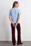 Women's Comfort Fit Basic B.Blue Loose T-Shirt - 6