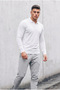 Men's Half Pat Winter Knitwear White Sweater