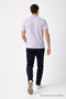 Men's Casual Loose Gray Polo Collar T-Shirt - 6