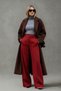 Women's High Waist Loose Burgundy Palazzo Pants - 3
