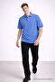 Men's Cotton Pack Casual A.Blue Polo Neck T-Shirt - 4
